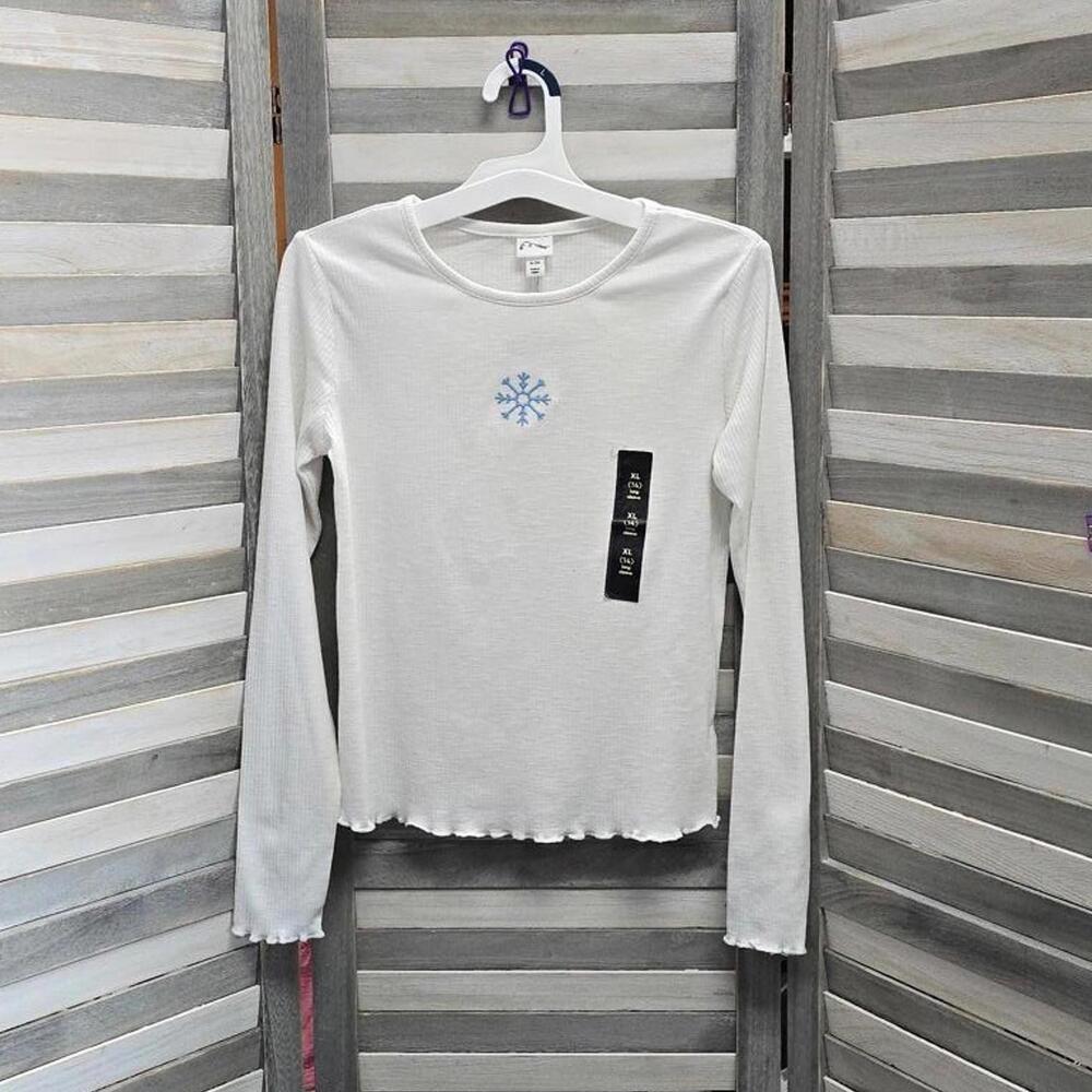 Girls' Long Sleeve Ribbed Baby T-Shirt |  Art Class | X Large (14)